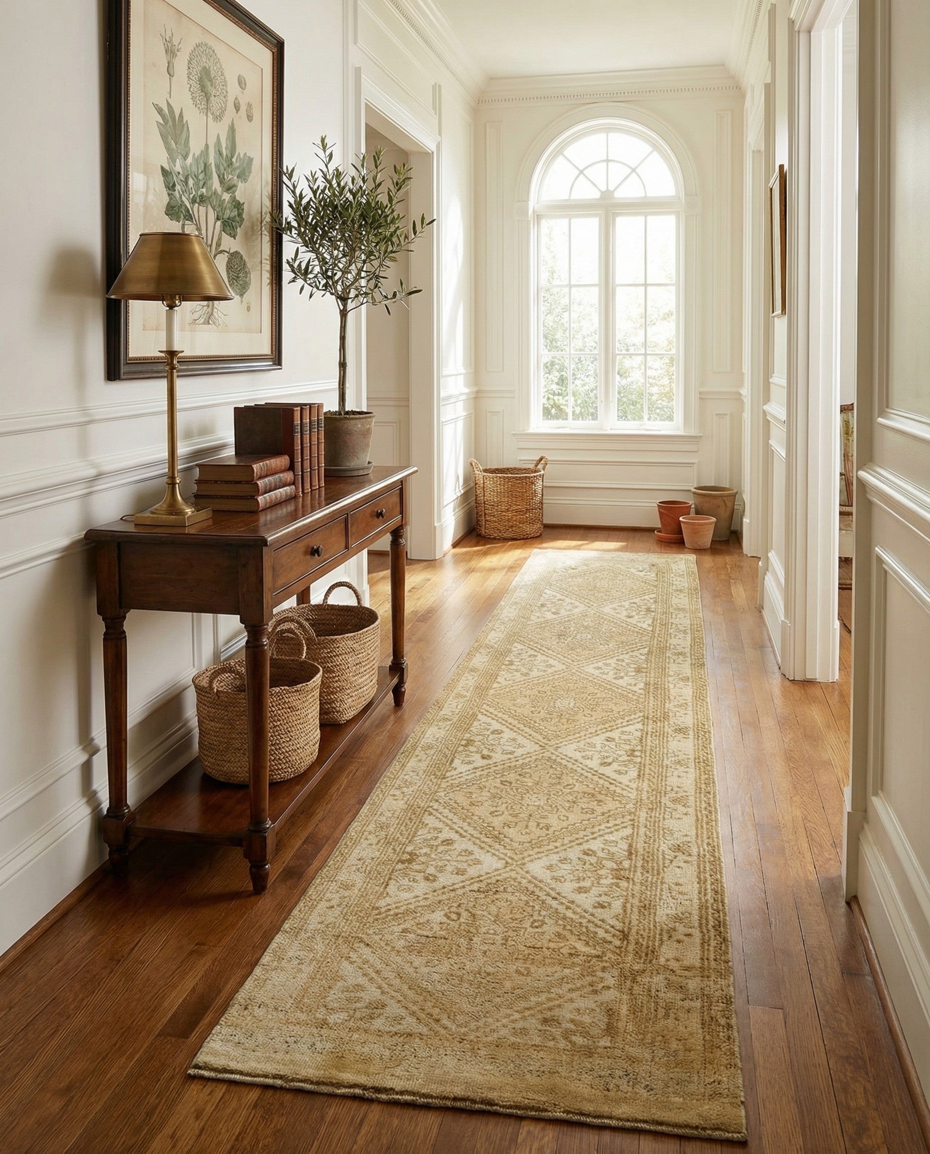 2' 5 x 12' 9 Hand Knotted Oushak Wool Runner Rug