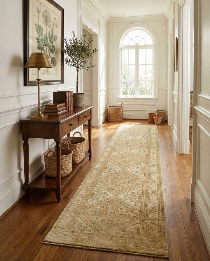 2' 5 x 12' 9 Hand Knotted Oushak Wool Runner Rug