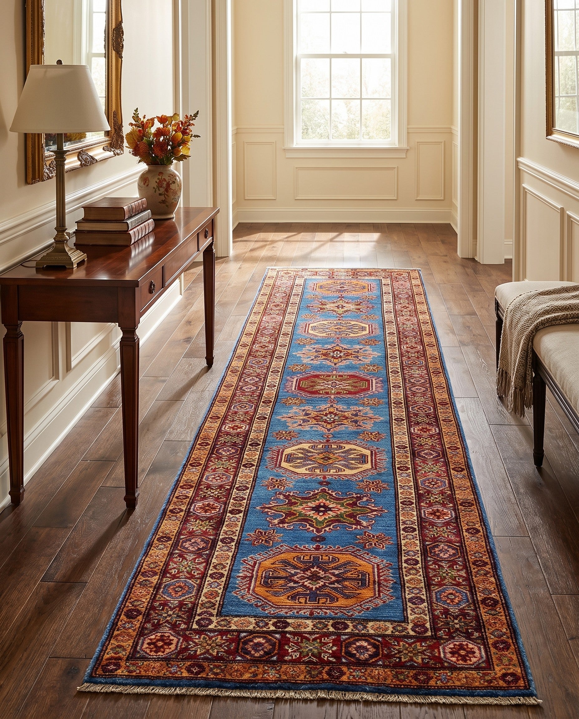 2' 8 x 10' Hand Knotted Kazak Runner Rug