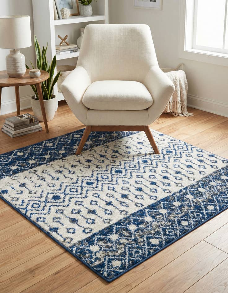 Detail image of 4' x 4' Moroccan Trellis Square Rug