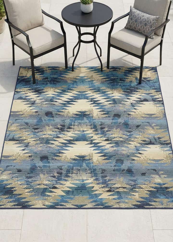 6' x 6' Easy-Clean Modern Indoor / Outdoor Square Rug