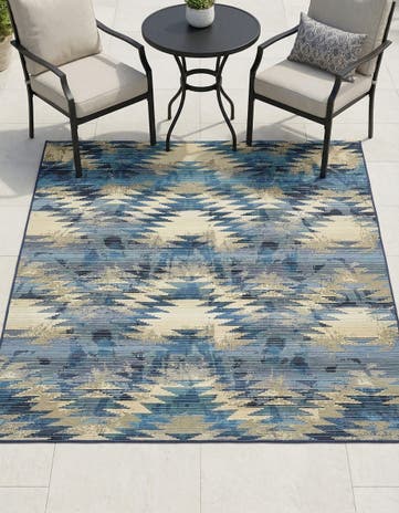 6' x 6' Easy-Clean Modern Indoor / Outdoor Square Rug