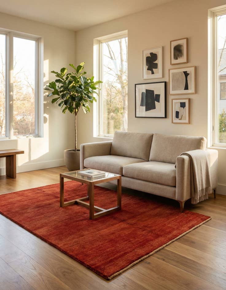 Detail image of 4' 8 x 7' 1 Hand Knotted Gabbeh Persian Wool Rug