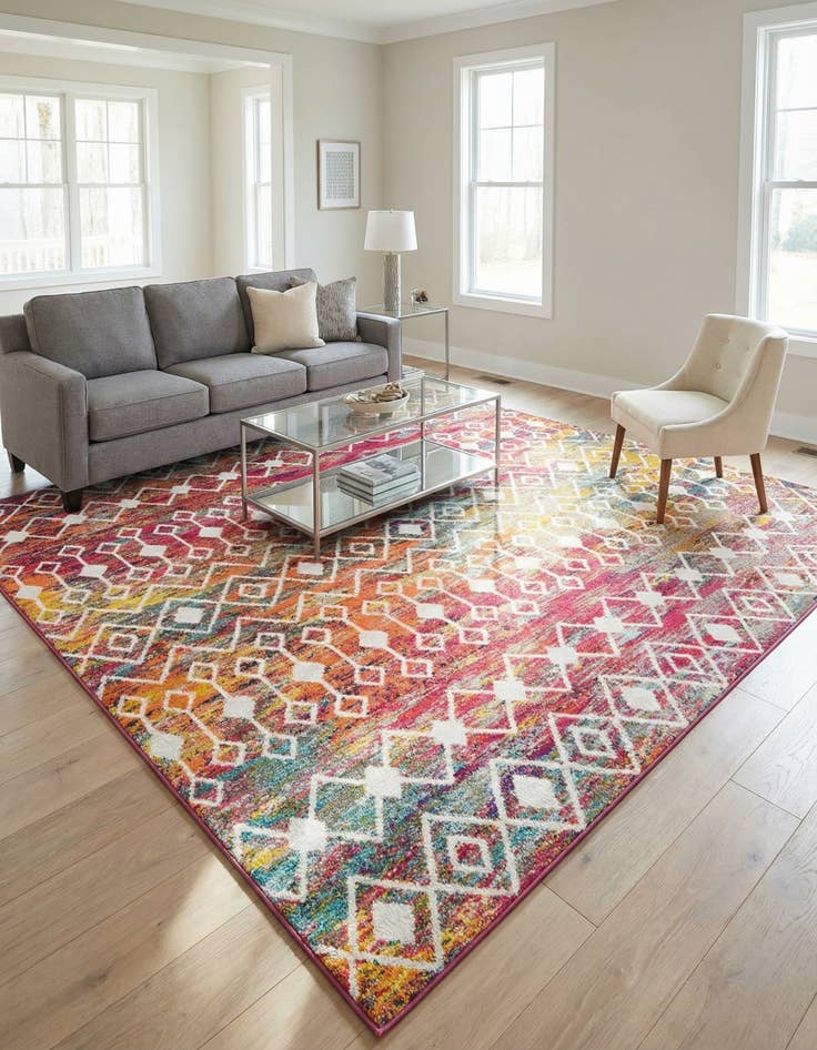 Detail image of 10' x 10' Moroccan Trellis Square Rug