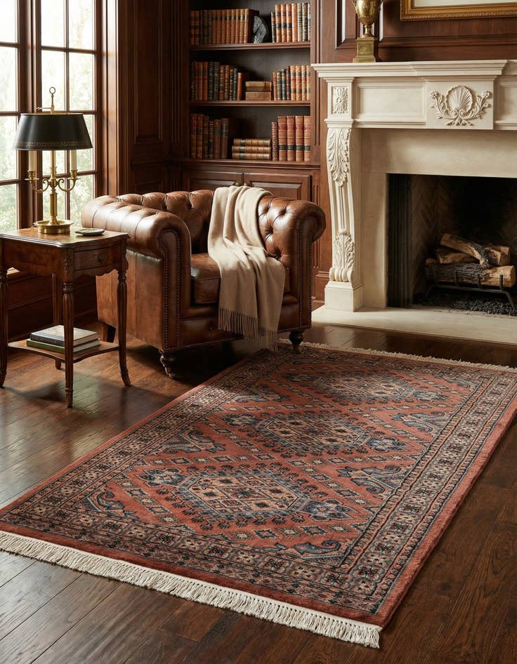 Detail image of 3' 2 x 5' 5 Hand Knotted Bokhara Wool Rug