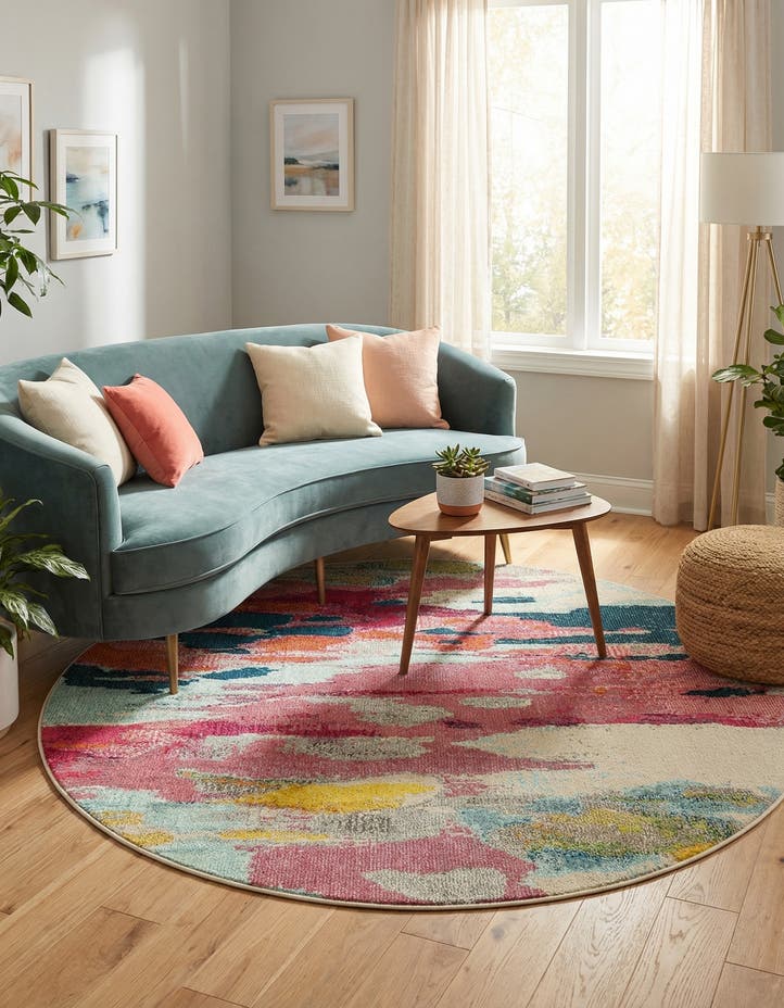 5' 3 x 5' 3 Washable Hyacinth Round Rug