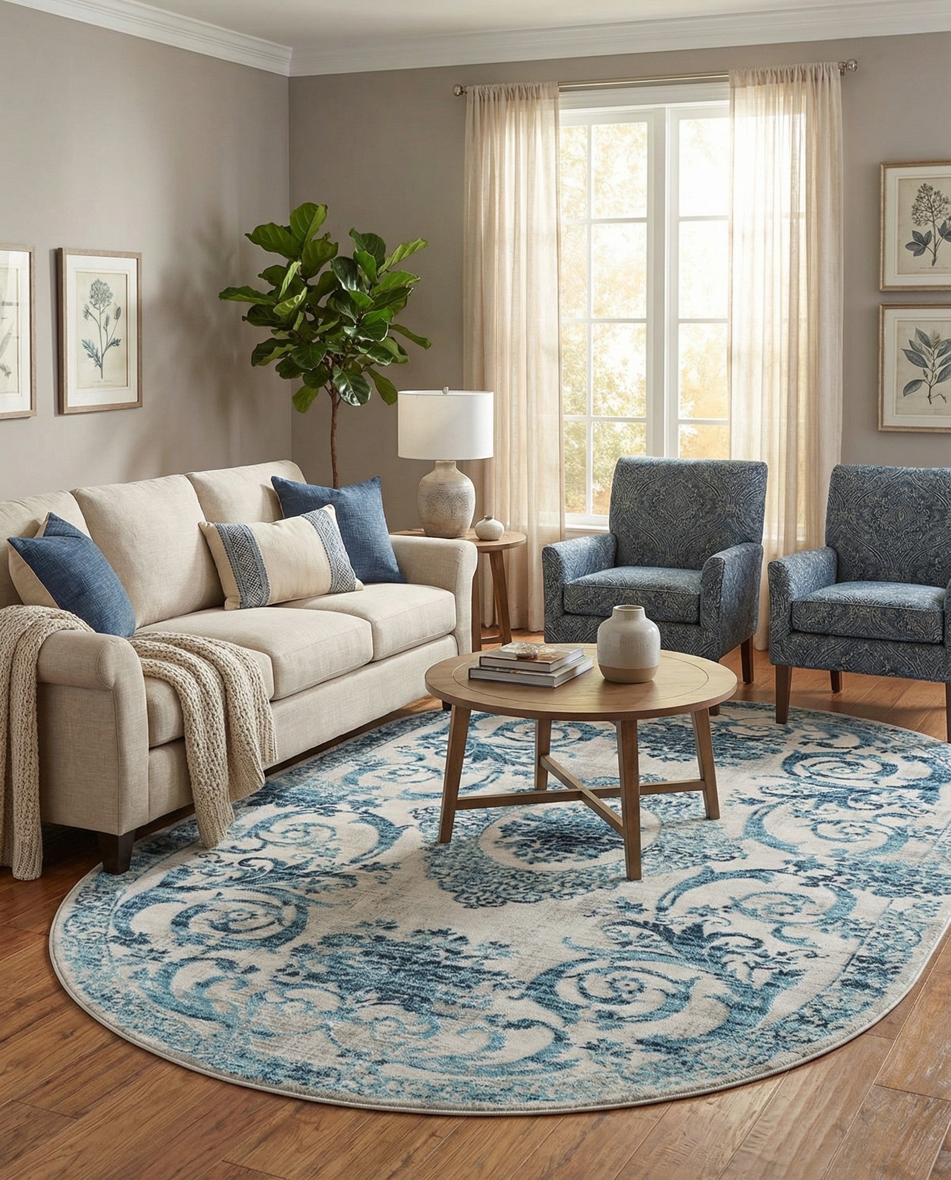 5' 3 x 8' Finsbury Oval Rug