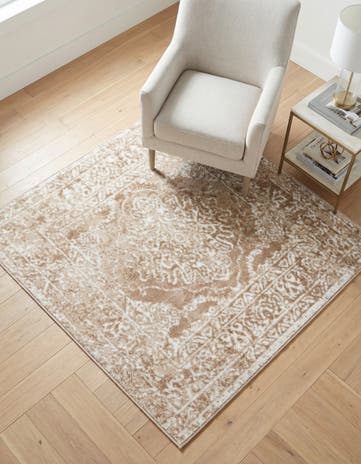 Beige Oxford Square Rug