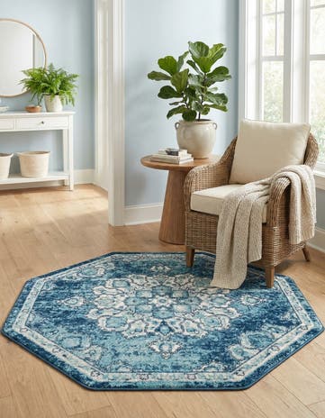 Navy Blue Parker Octagon Rug