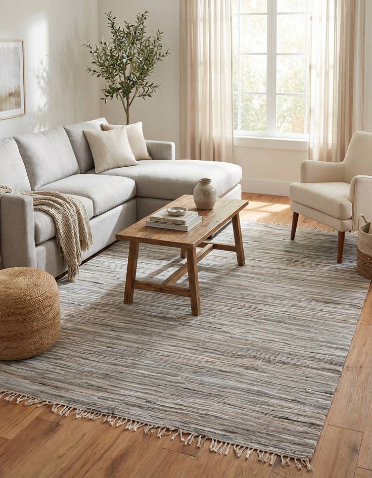 Detail image of 9' x 12' Hand Woven Chindi Cotton Rug