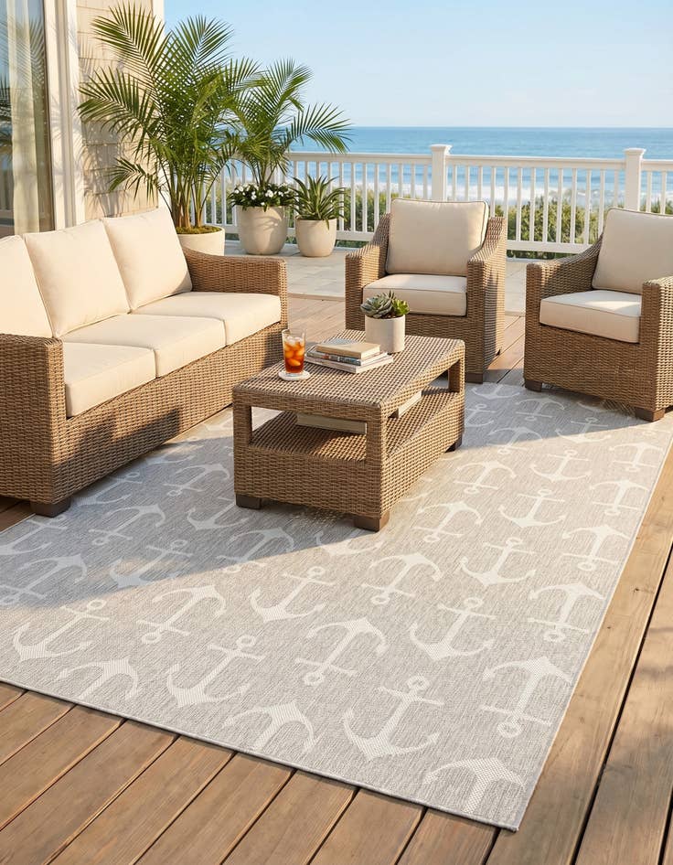 Detail image of 10' x 13' Easy-Clean Coastal Indoor / Outdoor Rug