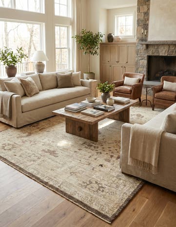 10' 7 x 13' 8 Hand Knotted Oushak Wool Rug