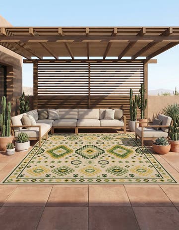10' x 10' Easy-Clean Baja Indoor / Outdoor Square Rug