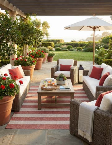 7' 10 x 10' Easy-Clean Ribbon Indoor / Outdoor Rug