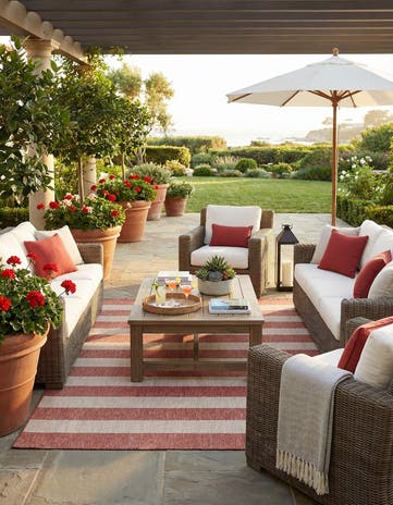 7' 10 x 10' Easy-Clean Ribbon Indoor / Outdoor Rug