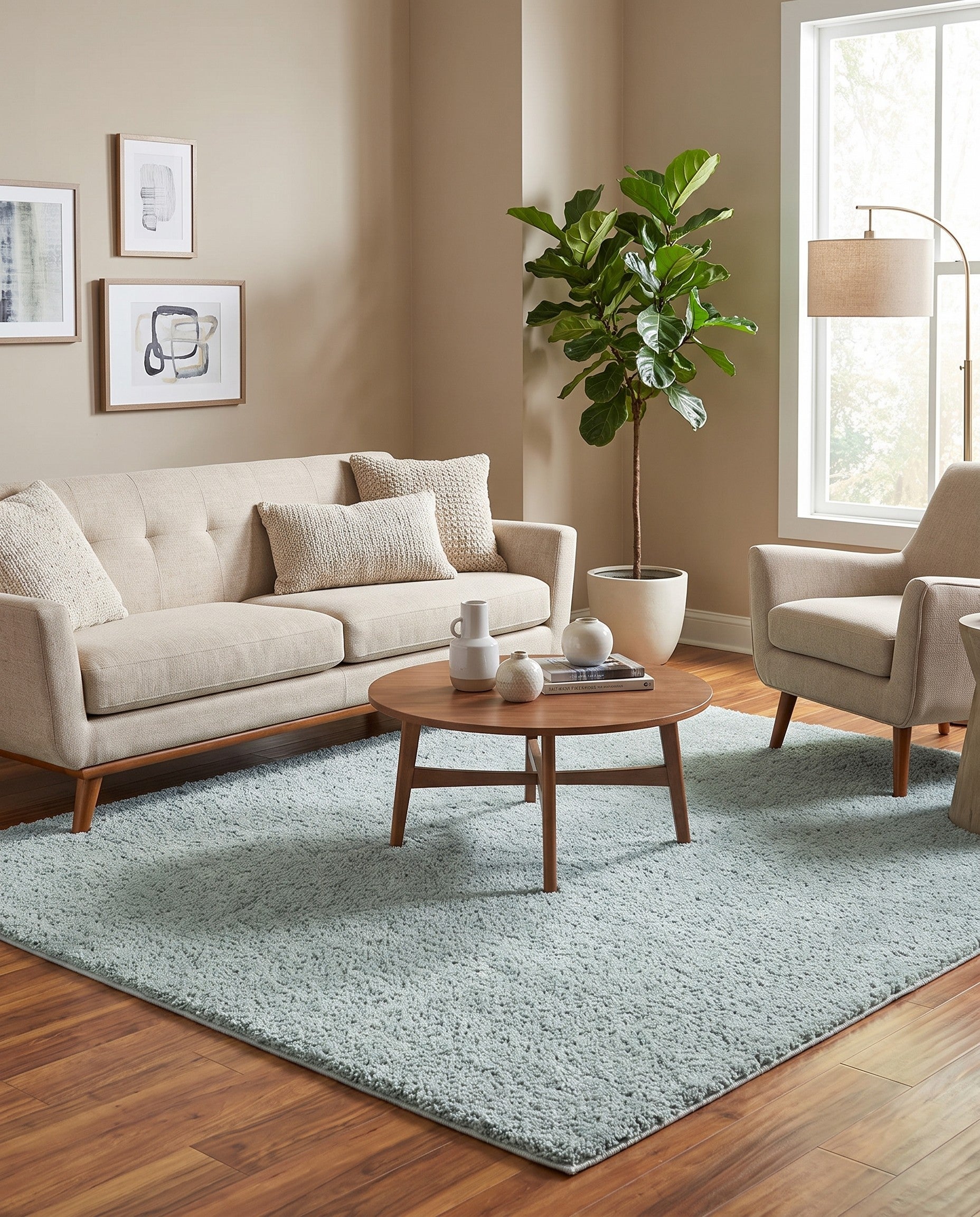 8' x 8' Soft Solid Shag Square Rug