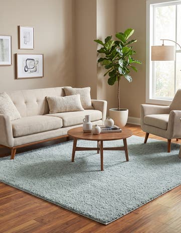 8' x 8' Soft Solid Shag Square Rug