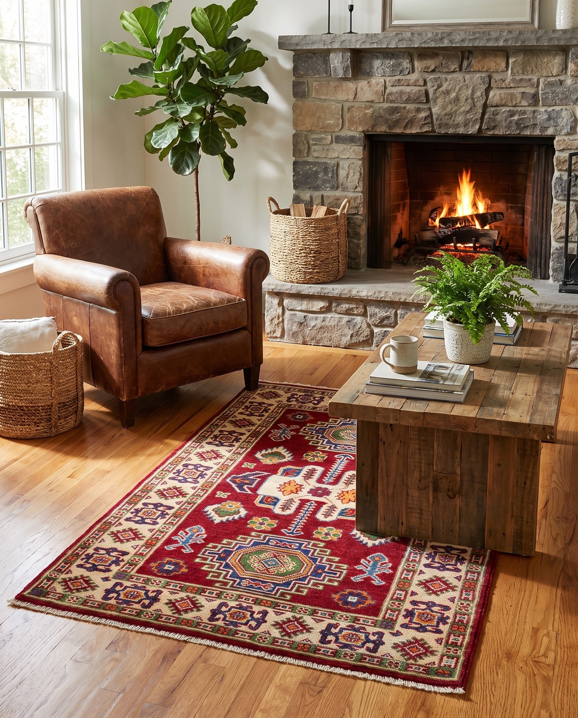2' 10 x 4' 4 Hand Knotted Kazak Rug