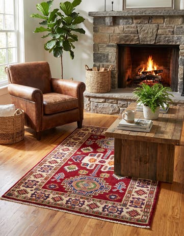 2' 10 x 4' 4 Hand Knotted Kazak Rug