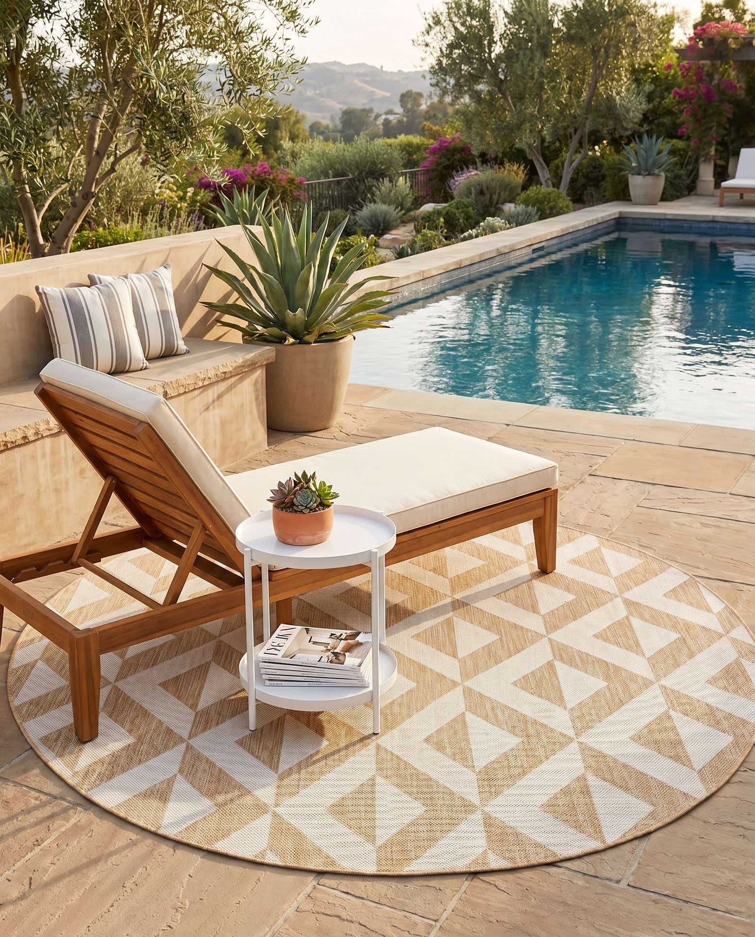 6' 7 x 6' 7 Easy-Clean Jill Zarin Napa Indoor / Outdoor Round Rug