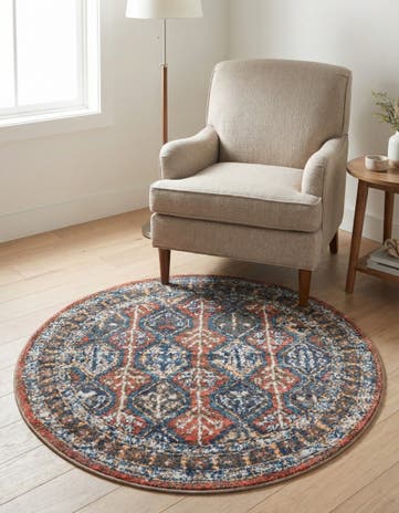 Rust Red Aramis Round Rug