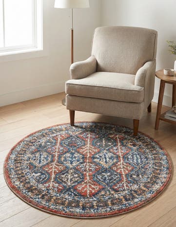Rust Red Aramis Round Rug