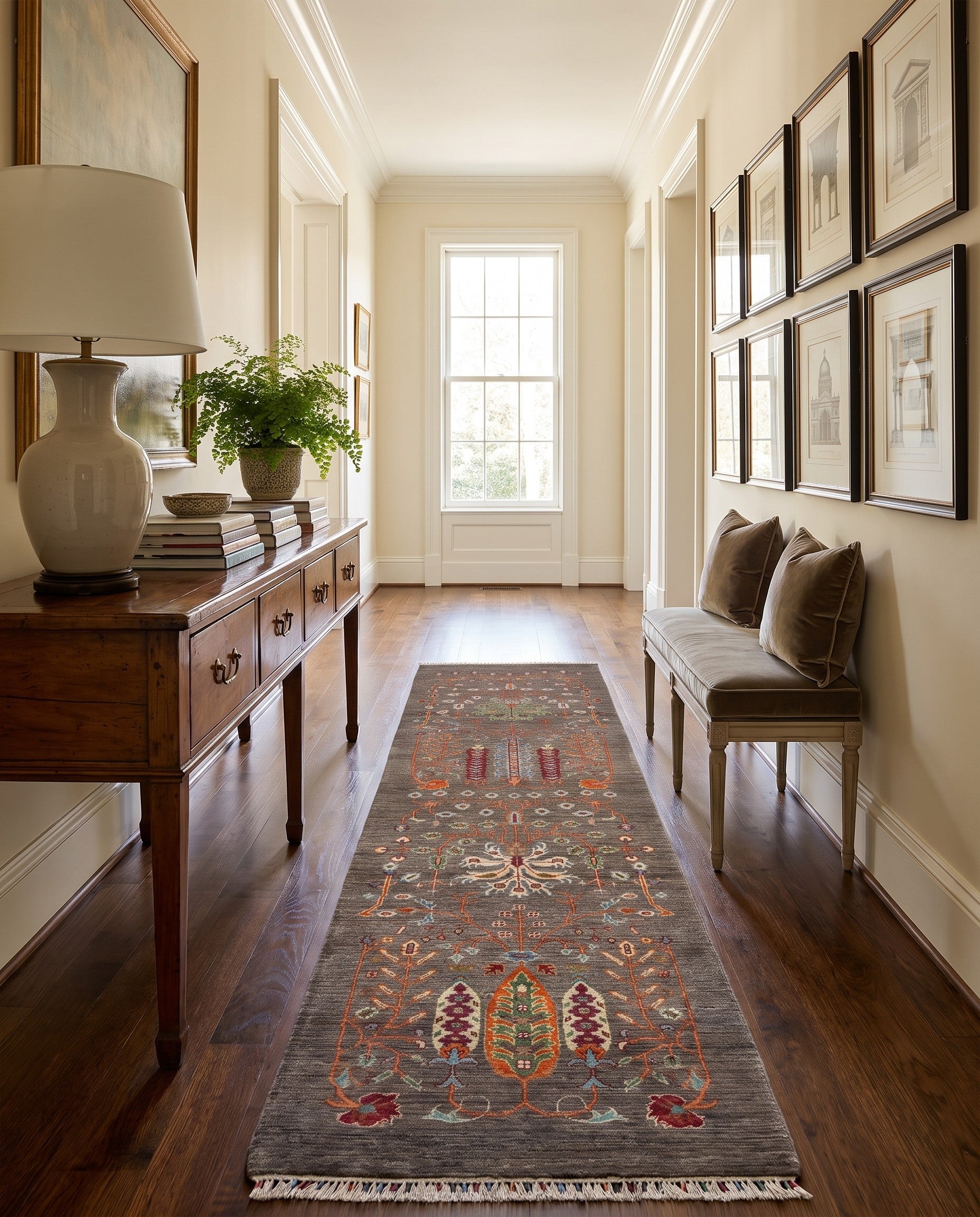 2' 7 x 10' Hand Knotted Ariana Ziegler Runner Rug