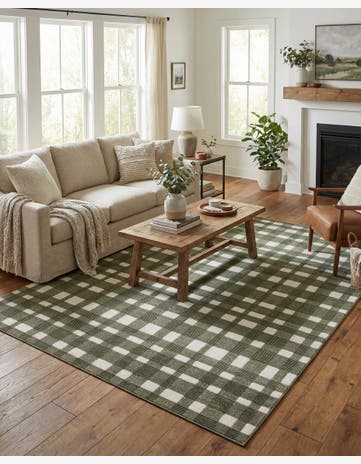 Vintage Army Green Textura Designer Rug