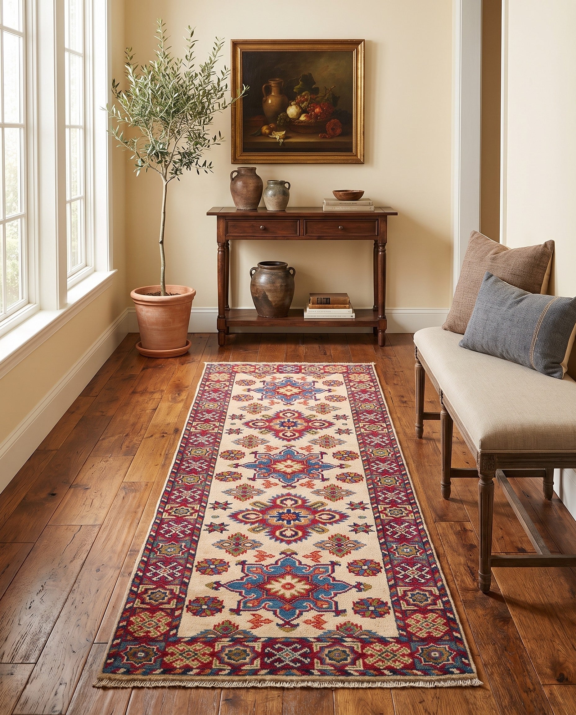 2' 2 x 6' 3 Hand Knotted Kazak Runner Rug