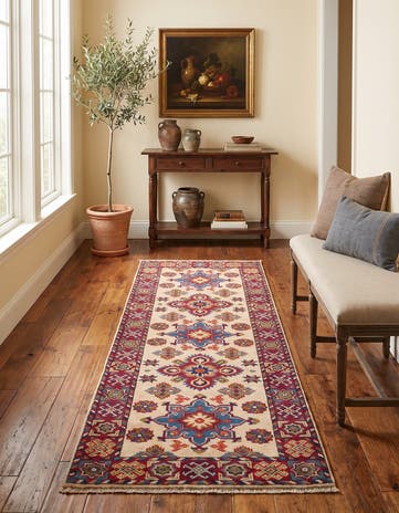 2' 2 x 6' 3 Hand Knotted Kazak Runner Rug
