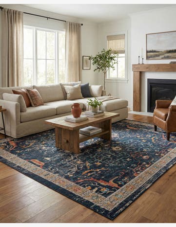 Navy Blue Lola Square Rug