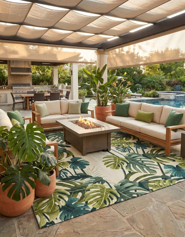 12' x 12' Easy-Clean Botanical Indoor / Outd...