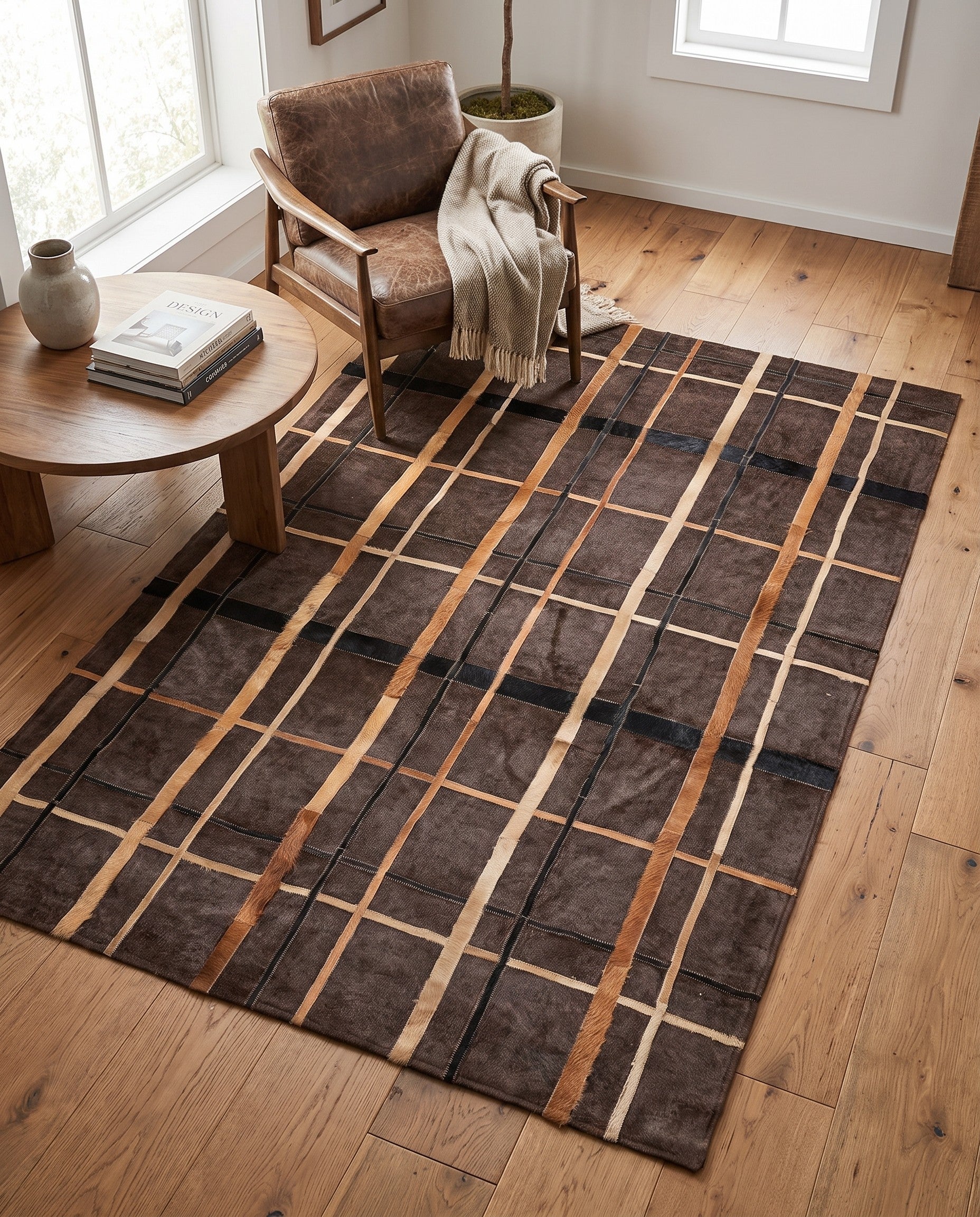 4' x 6' Cowhide Leather Rug
