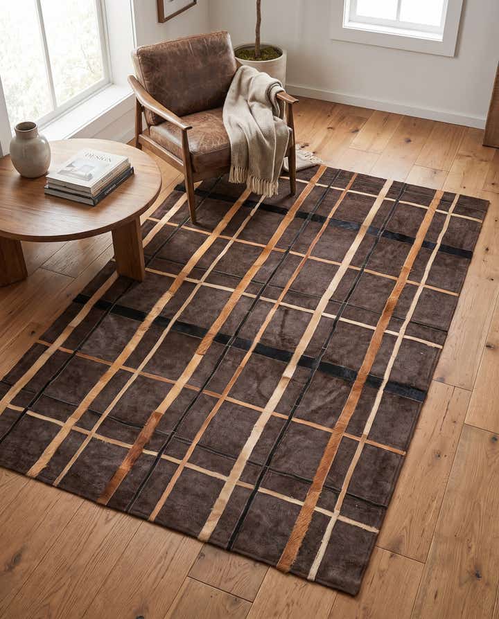 120cm x 185cm Cowhide Leather Teppich