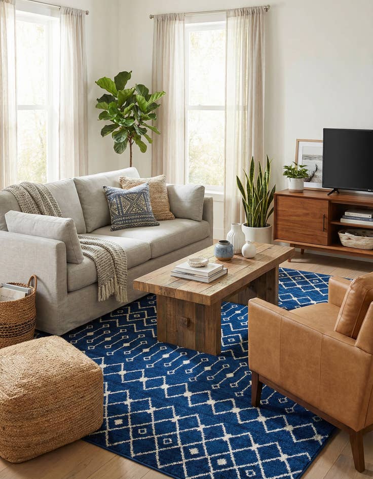 Detail image of 10' x 10' Moroccan Trellis Square Rug