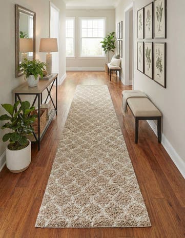 3' 3 x 16' 5 Lattice Shag Runner Rug