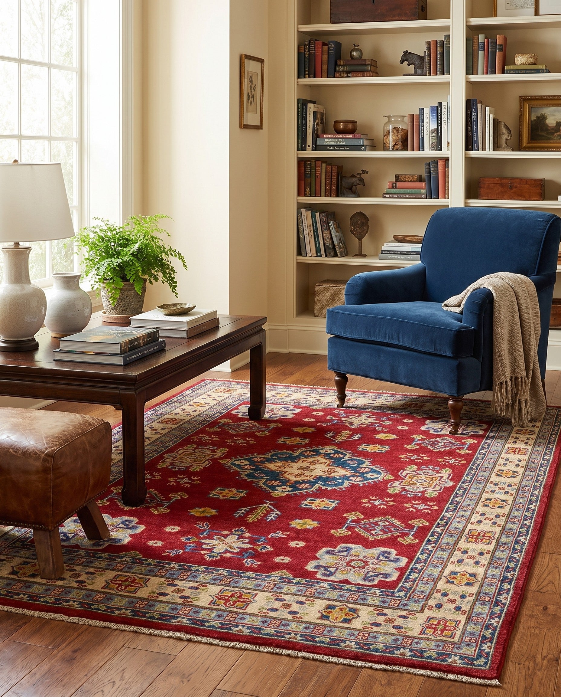 155cm x 200cm Hand Knotted Kazak Rug