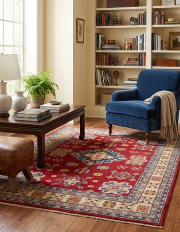 155cm x 200cm Hand Knotted Kazak Rug