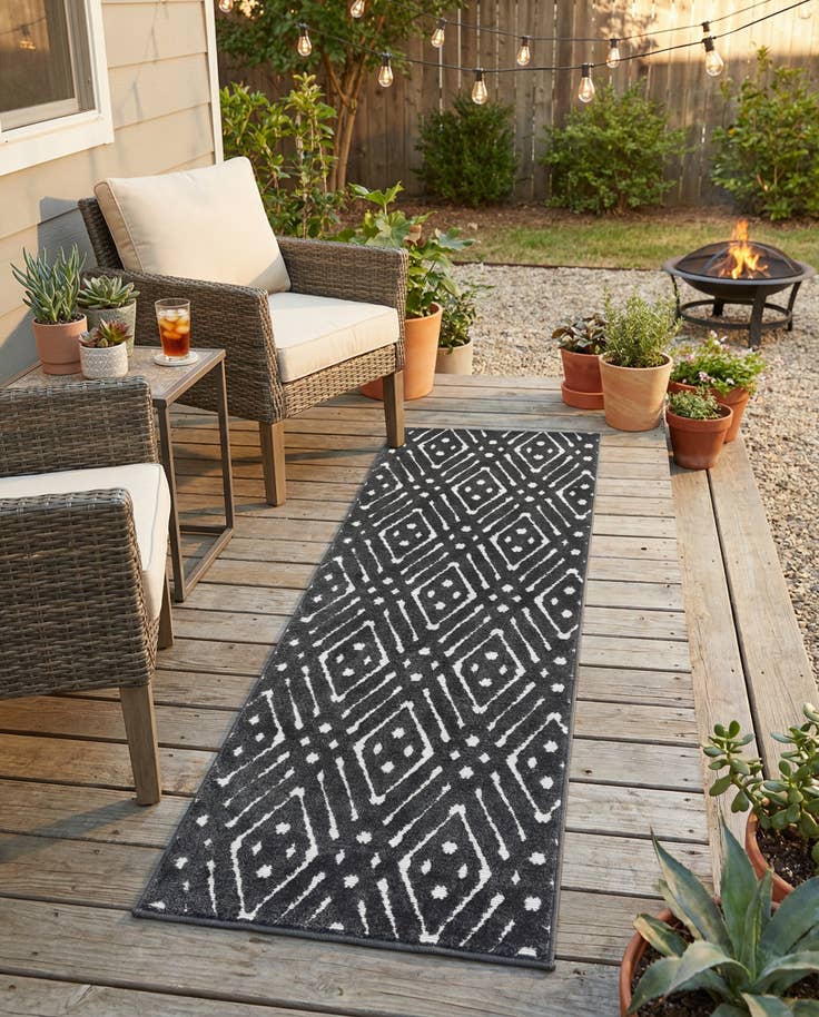 Detail image of 2' x 6' Easy-Clean Sabrina Soto Ella Indoor / Outdoor Runner Rug