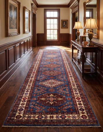 3' 1 x 9' 11 Hand Knotted Kazak Runner Rug