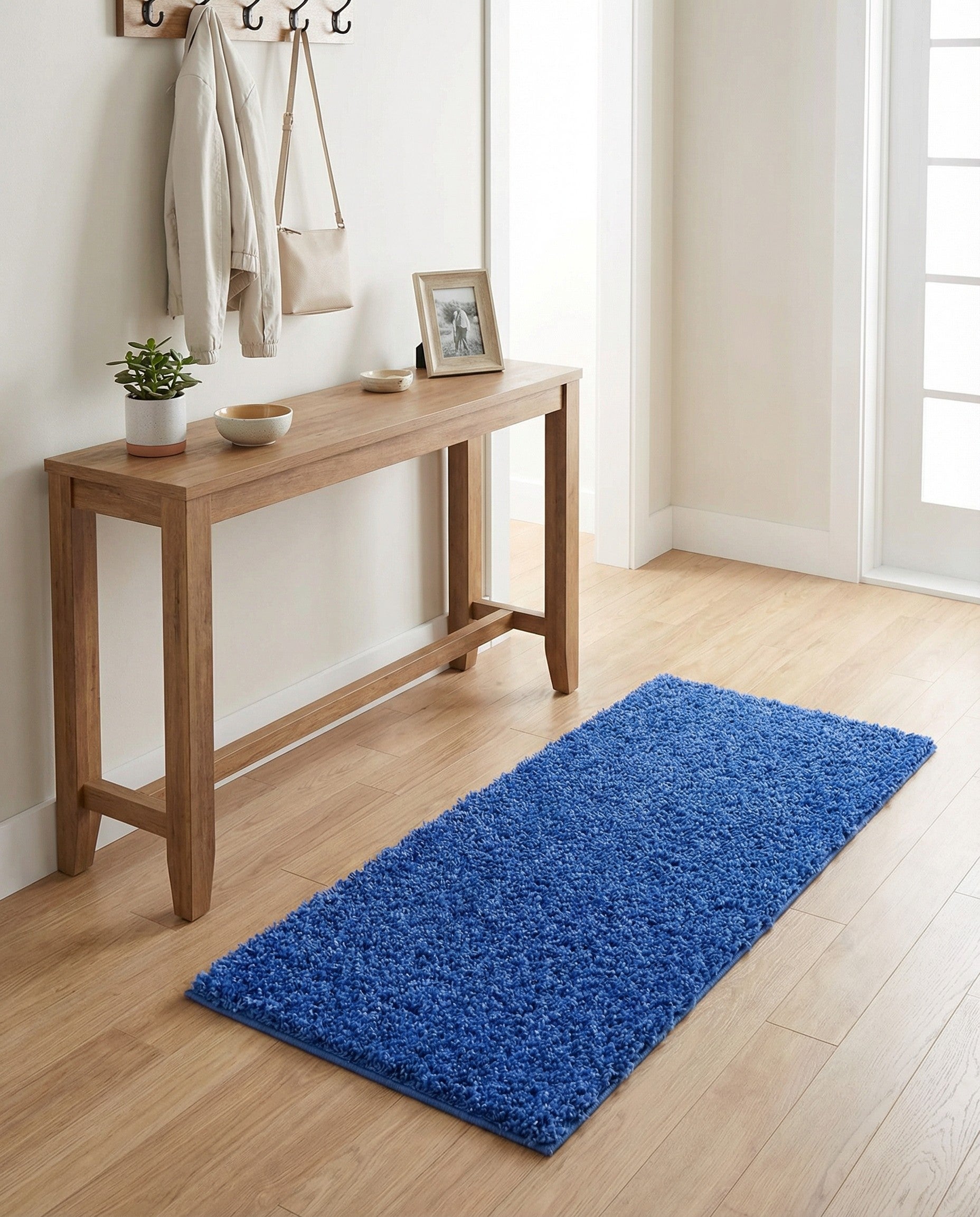 2' x 4' Solid Shag Runner Rug