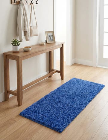 2' x 4' Solid Shag Runner Rug