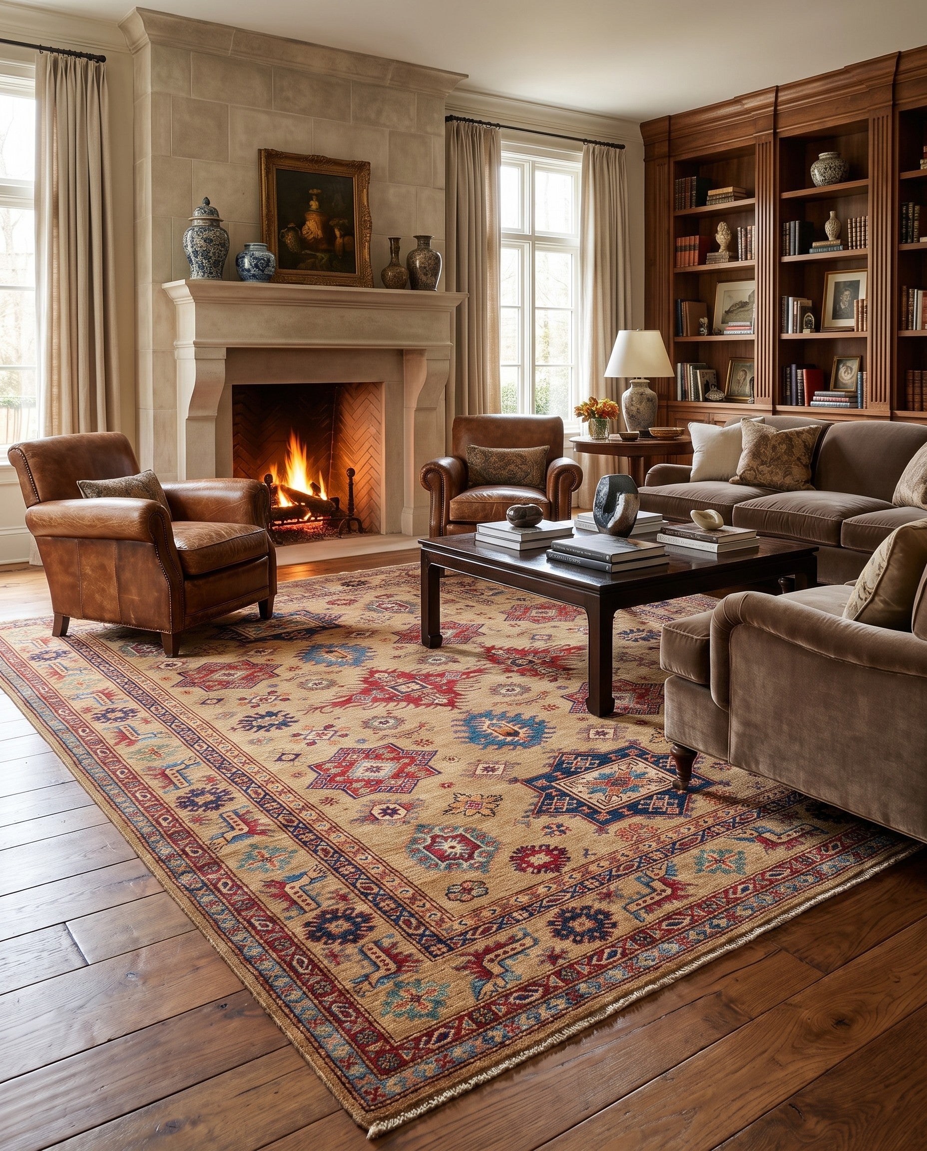 6' 2 x 9' 5 Hand Knotted Kazak Rug