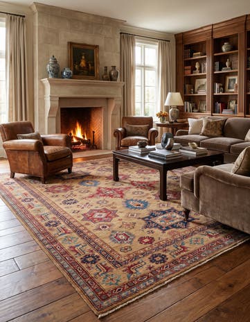 6' 2 x 9' 5 Hand Knotted Kazak Rug