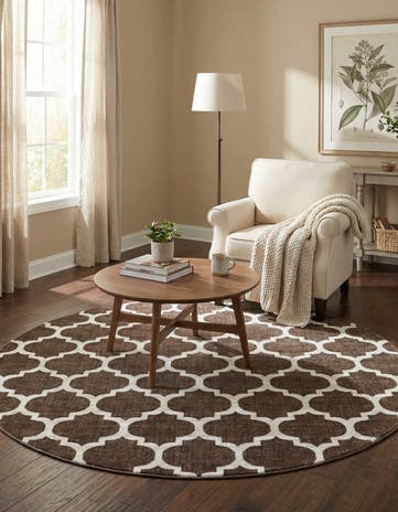 7' 10 x 7' 10 Lattice Round Rug