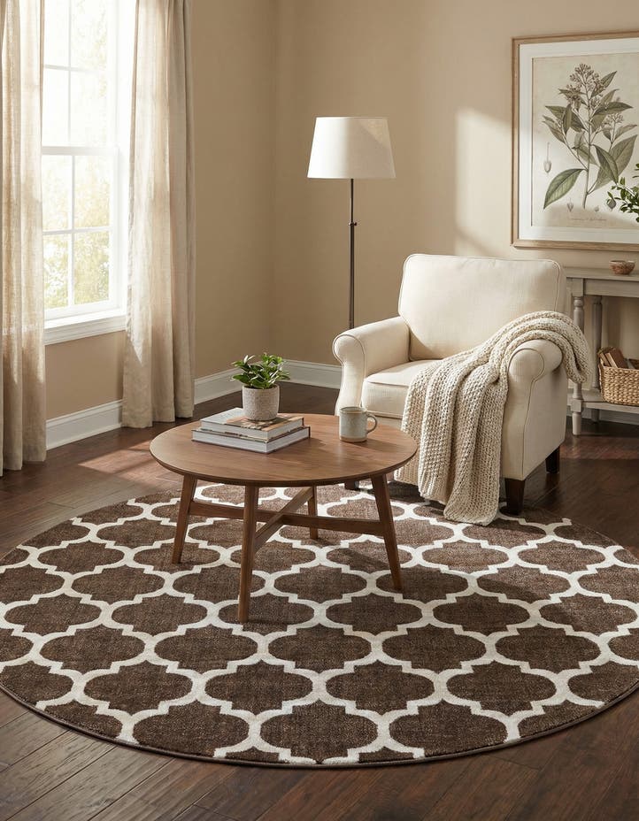 7' 10 x 7' 10 Lattice Round Rug