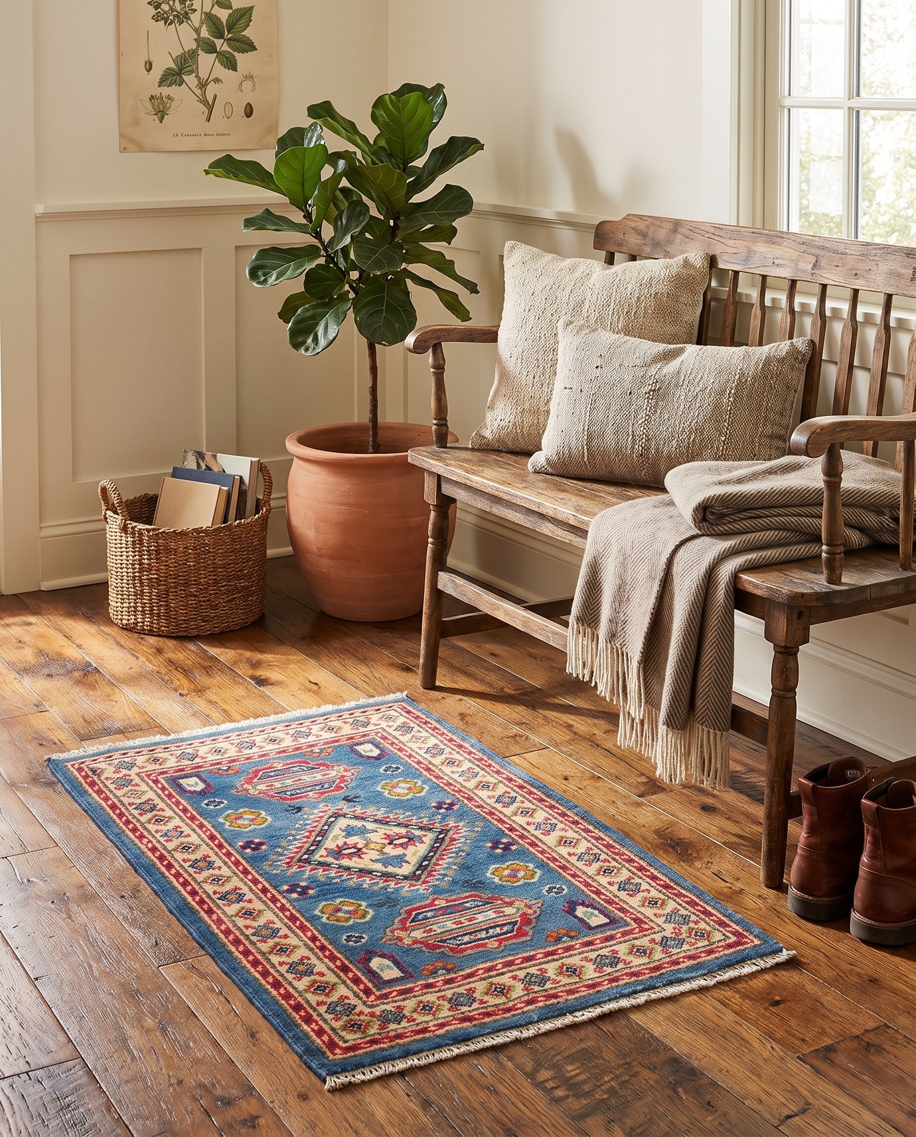 1' 10 x 2' 9 Hand Knotted Kazak Rug