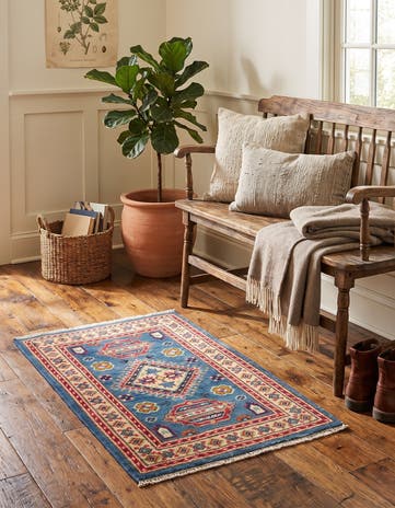 1' 10 x 2' 9 Hand Knotted Kazak Rug