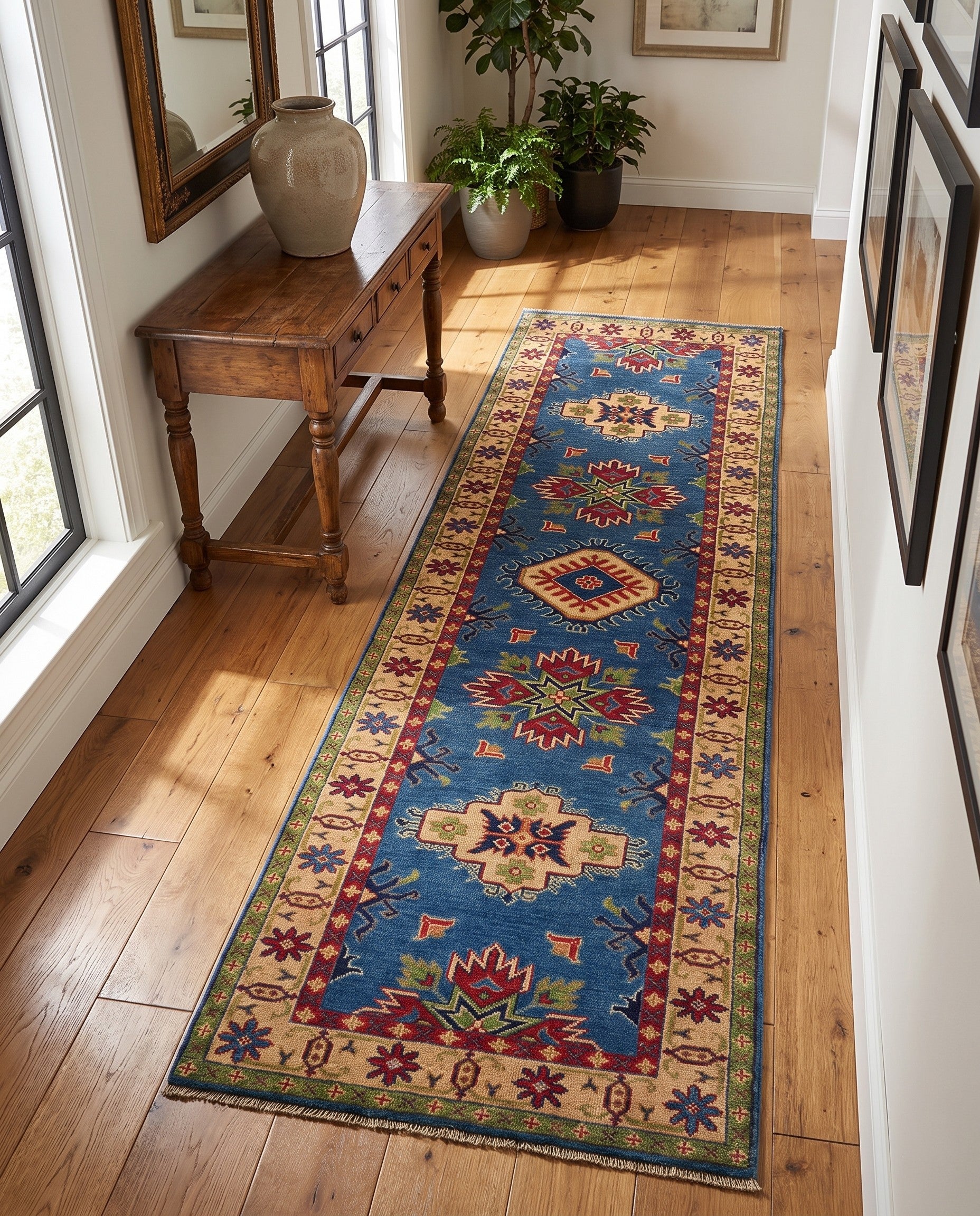 2' 8 x 9' 9 Hand Knotted Kazak Runner Rug