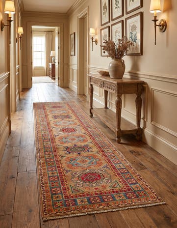 2' 9 x 9' 9 Hand Knotted Kazak Runner Rug